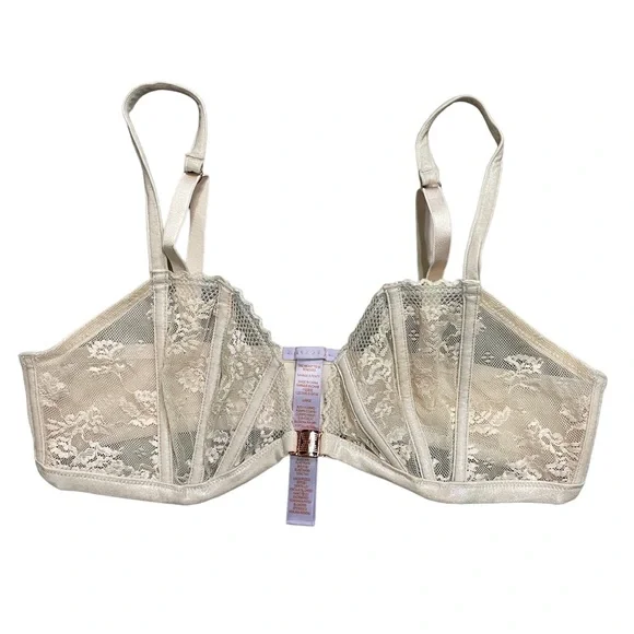 Savage X Fenty Women's Extended Wire Lace Bra - Floral Glow Unlined Bra
